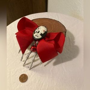 Gothic Skeleton Cameo hair bow